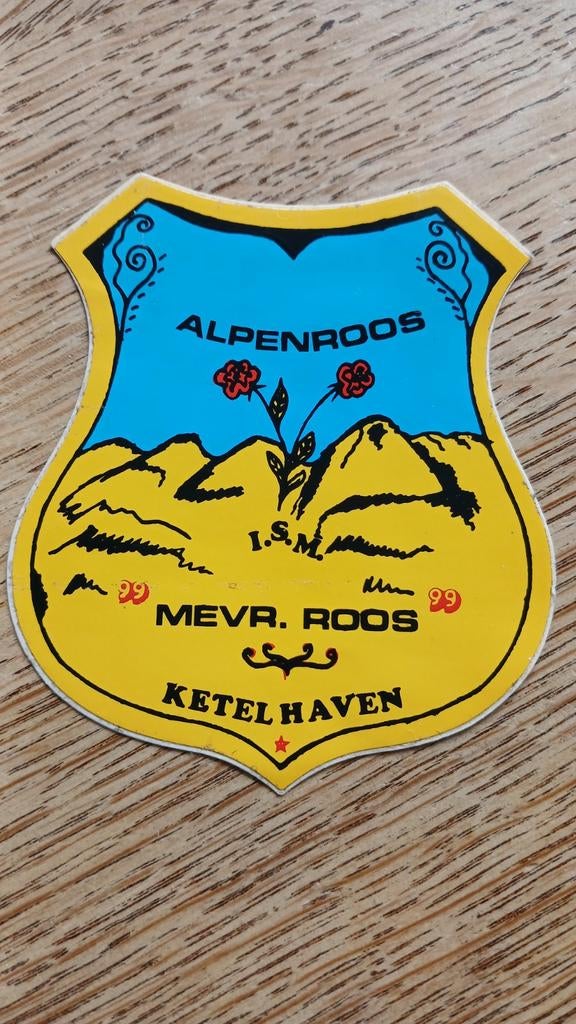 Stickers piraat zender Alpenroos, Ketelhaven  Dronten, Ophalen of Verzenden, Zo goed als nieuw