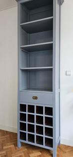 Boekenkast hardhout met wijnrek en lade [230x60], Ophalen, 25 tot 50 cm, 50 tot 100 cm, 200 cm of meer