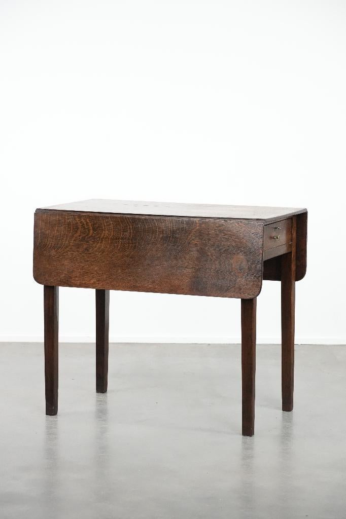 Antieke Engelse hangoor tafel van eikenhout uit de 19e eeuw, Ophalen