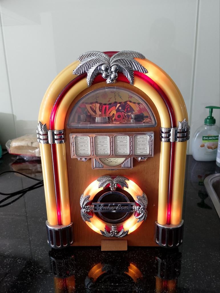 Mini jukebox met licht en radio, Ophalen, Gebruikt, 1970 tot heden, Overige merken