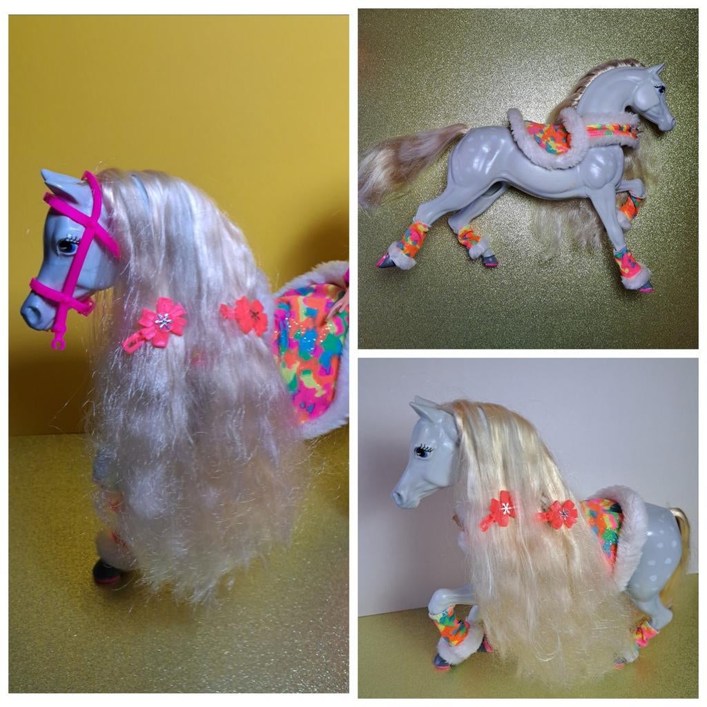 Vintage Mattel Barbie Ski Fun Paard Blizzard 1991, Verzenden, Zo goed als nieuw, Fashion Doll