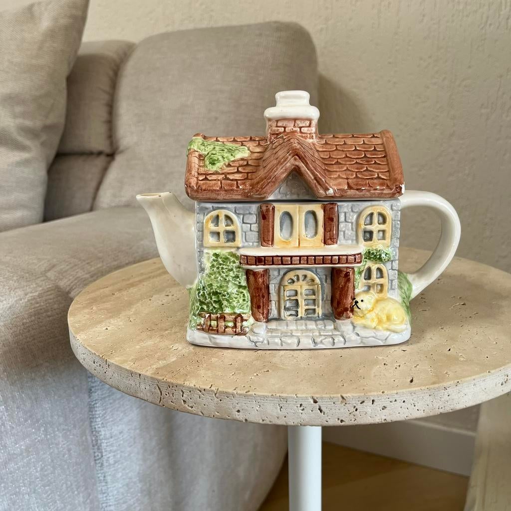 Vintage keramische Cottage house novelty theepot, Ophalen of Verzenden