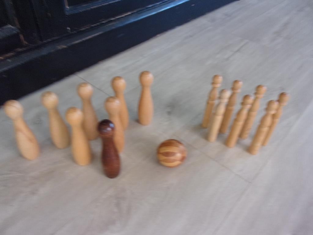 Houten KEGELSET+extra Palen in opbergtas, Kinderen en Baby's, Speelgoed | Houten speelgoed, Ophalen of Verzenden, Zo goed als nieuw