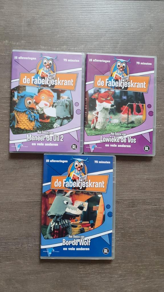 3 dvd's van de Fabeltjeskrant, Cd's en Dvd's, Dvd's | Kinderen en Jeugd, Zo goed als nieuw, Tv fictie, Alle leeftijden, Ophalen of Verzenden
