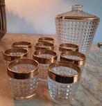 Vintage kristallen bowlset 10 delig vaas keuken borrelen, Ophalen of Verzenden