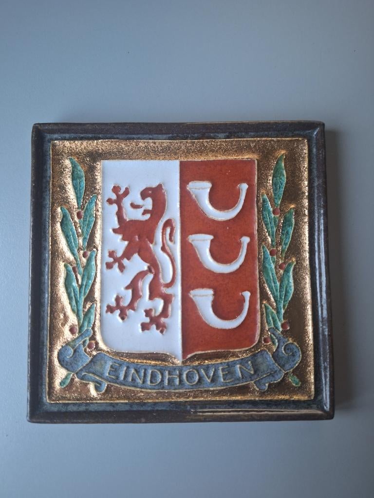 Cloisonne (wapen) tegel Porceleyne Fles Eindhoven, Antiek en Kunst, Ophalen of Verzenden