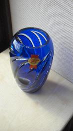 Blauw Anna Hutte bleikristal vaasje, Ophalen of Verzenden