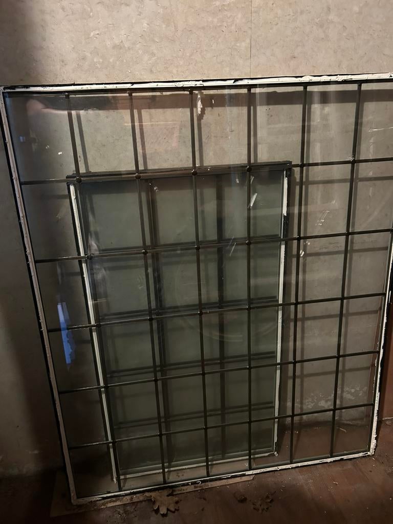 Glas in lood in dubbelglas, Doe-het-zelf en Verbouw, Glas en Ramen, Ophalen, Gevelraam of Ruit, 80 tot 120 cm, Zo goed als nieuw