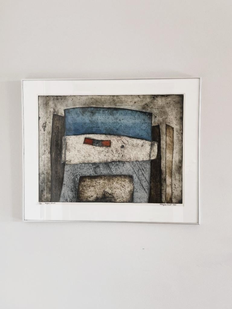 Ets (droge naald)  van Marjan Smit 1991, Antiek en Kunst, Kunst | Schilderijen | Abstract, Ophalen