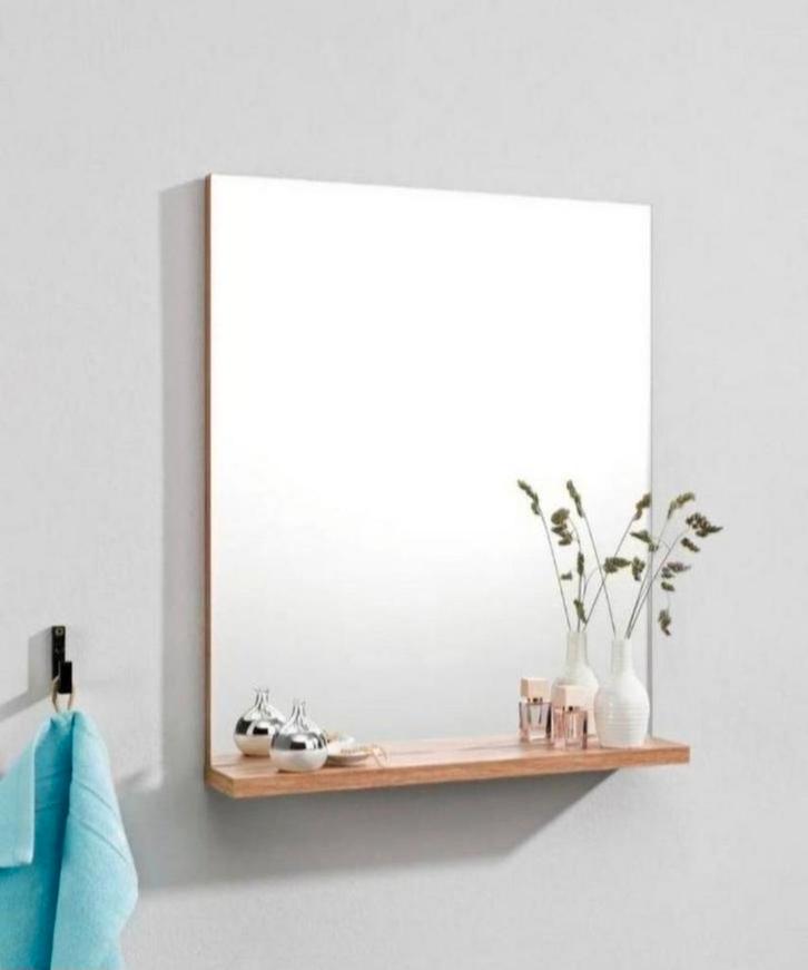 Stijlvolle Badkamerspiegel met Plank, Huis en Inrichting, Woonaccessoires | Spiegels, Nieuw, 50 tot 75 cm, Minder dan 100 cm, Rechthoekig