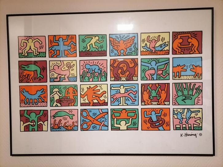 Keith HARING Retrospective 1989 Haring Foundation, Verzamelen, Posters, Gebruikt, Film en Tv, Deurposter of groter, Rechthoekig Liggend
