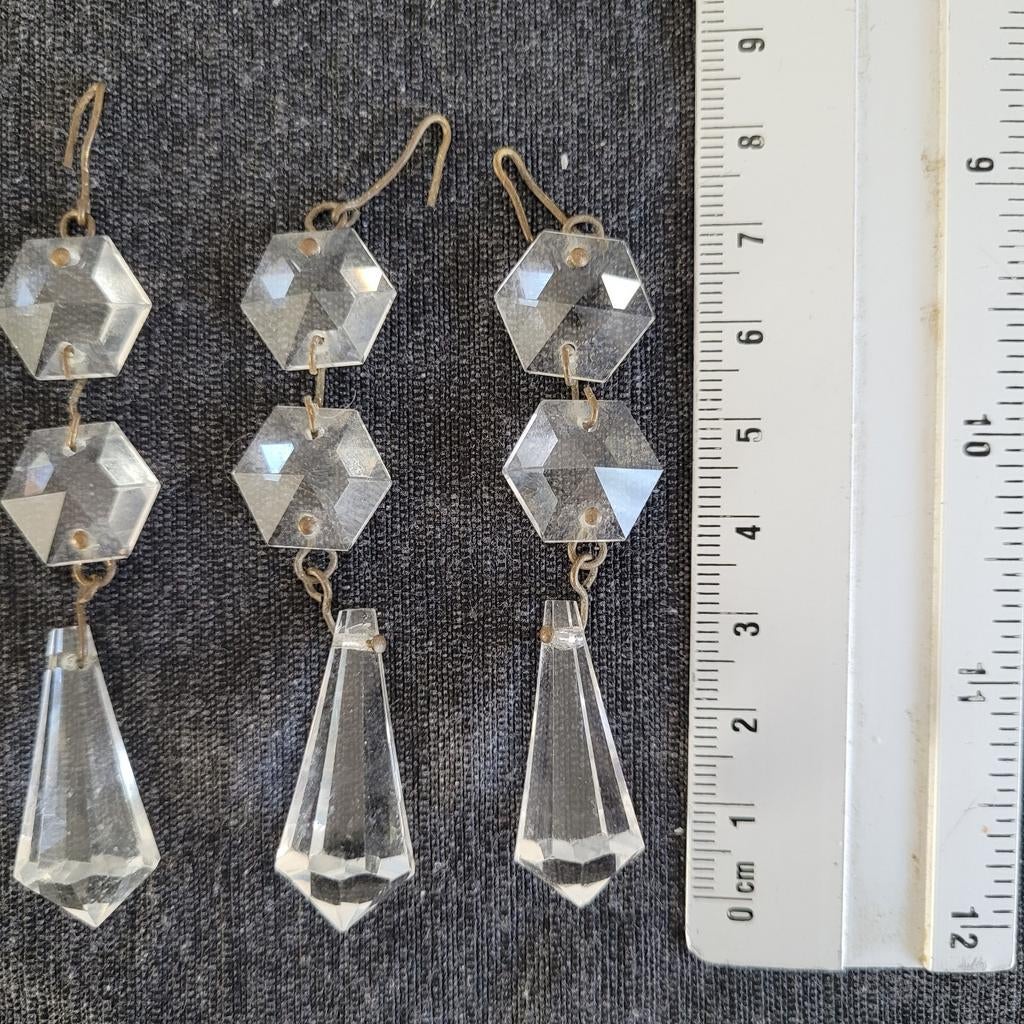 30 strengen pegels pijlen diamant onderdelen kroonluchter, Huis en Inrichting, Ophalen of Verzenden, Gebruikt, Glas