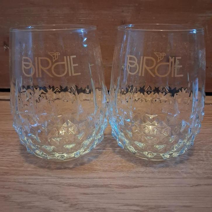 2 Birdie Gin glazen, Huis en Inrichting, Keuken | Keukenbenodigdheden, Zo goed als nieuw, Ophalen