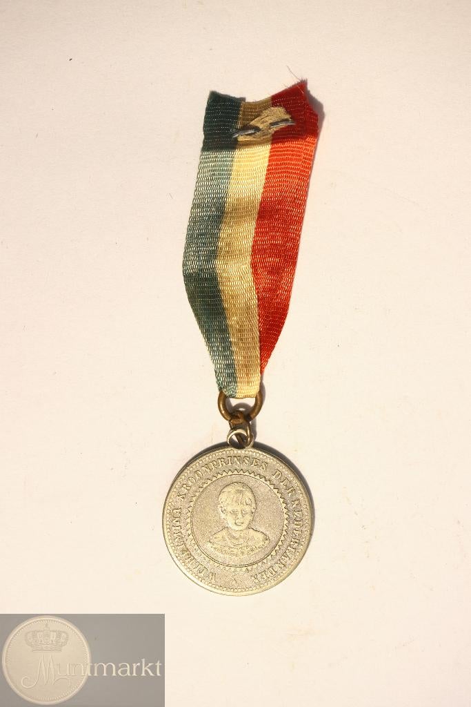 NL - Draagpenning z.j.(ca. 1890) - Willem III/Emma -Zeldzaam, Postzegels en Munten, Penningen en Medailles, Ophalen of Verzenden