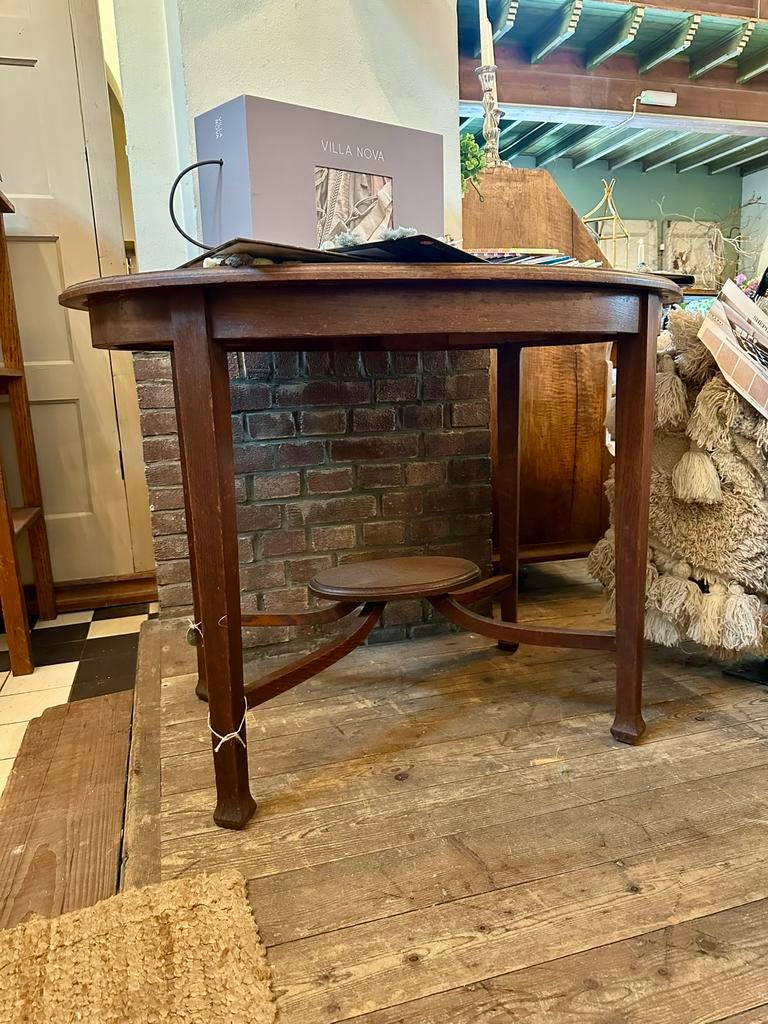 Ronde bruine tafel, Ophalen, Gebruikt, 100 tot 150 cm, -