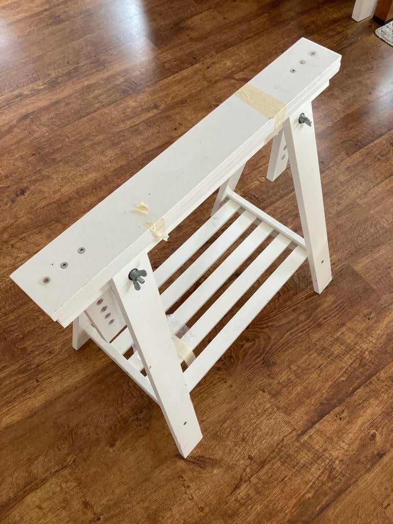 Witte verstelbare tafelpoten / schragen, Ophalen, Tafelpoot, Gebruikt, 50 tot 100 cm