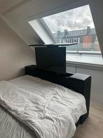 Luxe 180x200cm bed met elektrische tv-lift en tv, Verstelbaar, Zwart, Tweepersoons, Ophalen of Verzenden