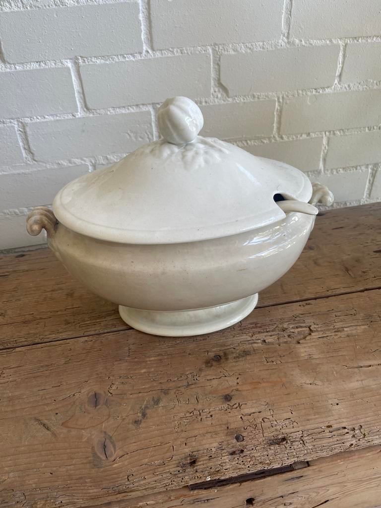 Antieke Petrus Regout & Co. Maastricht Soepterrine met lepel, Antiek en Kunst, Ophalen