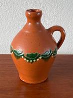 Franse aardewerk kruik met groen glazuur, Ophalen of Verzenden