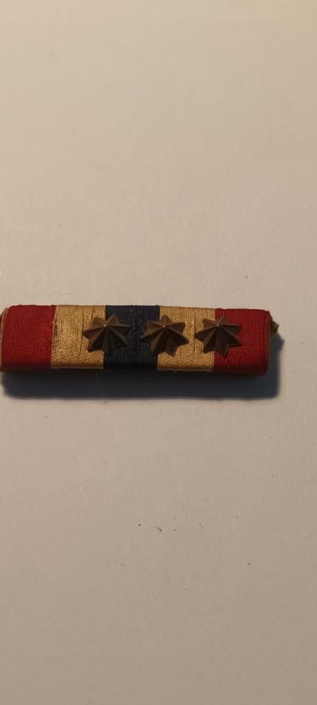 Nederlands balkje met 3 Bronzen Sterren, Ophalen of Verzenden, Landmacht, Nederland, Lintje, Medaille of Wings