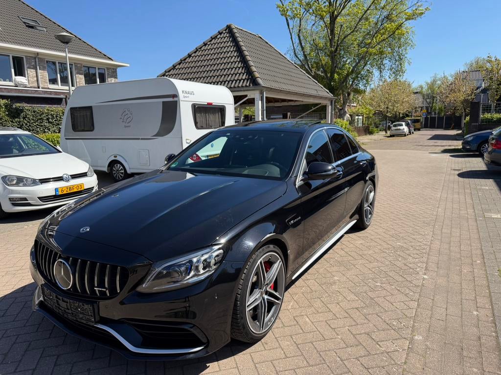 Mercedes C63 S AMG 510pk Facelift 2020 Pano 60dkm Dealer ond, Auto diversen, Schadeauto's, Zwart, Mercedes-Benz, Sedan, Benzine