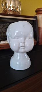 Jaren '70 Bloempot Hoofdje - Vintage Aardewerk, Gebruikt, Binnen, Ophalen of Verzenden, Overige vormen