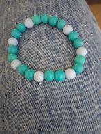 Handgemaakte kralen armband - Wit en Turquoise, Overige materialen, Wit, Nieuw, Ophalen of Verzenden