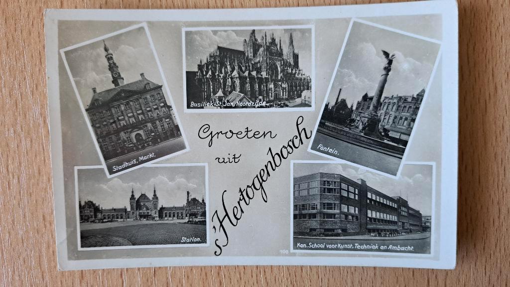 Ansichtkaart Den Bosch, groeten uit, gelopen 1943, Verzenden, 1940 tot 1960, Gelopen, Noord-Brabant