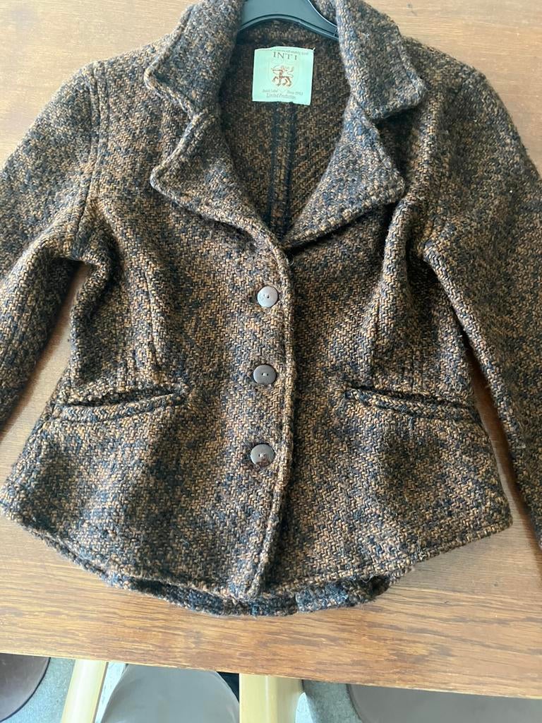 Prachtig “Inti” jasje handgemaakt., Maat 38/40 (M), Bruin, Ophalen of Verzenden, Zo goed als nieuw