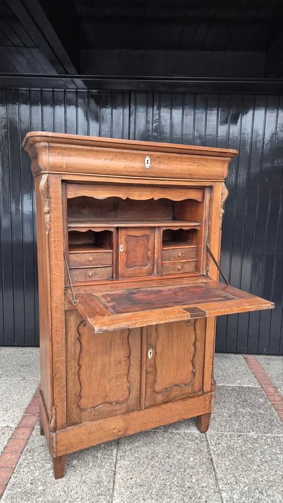 Antieke Eiken Engelse Secretaire, Ophalen