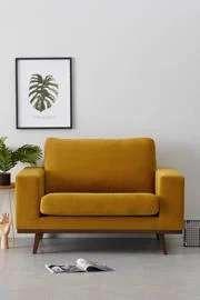 Prachtige okergele velours Loveseat, Huis en Inrichting, Fauteuils, Zo goed als nieuw, Stof, 100 tot 125 cm, 75 tot 100 cm, Ophalen