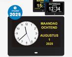 Dementieklok Analoog/Digitaal - Kalender - Zwart - Ø 18 cm, Huis en Inrichting, Woonaccessoires | Klokken, Ophalen of Verzenden