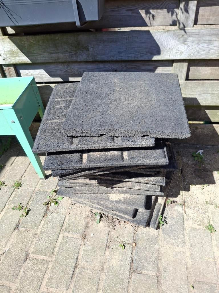 20 stuks Rubber tegels 4040, Tuin en Terras, Ophalen, Zo goed als nieuw, Rubber, Overige typen