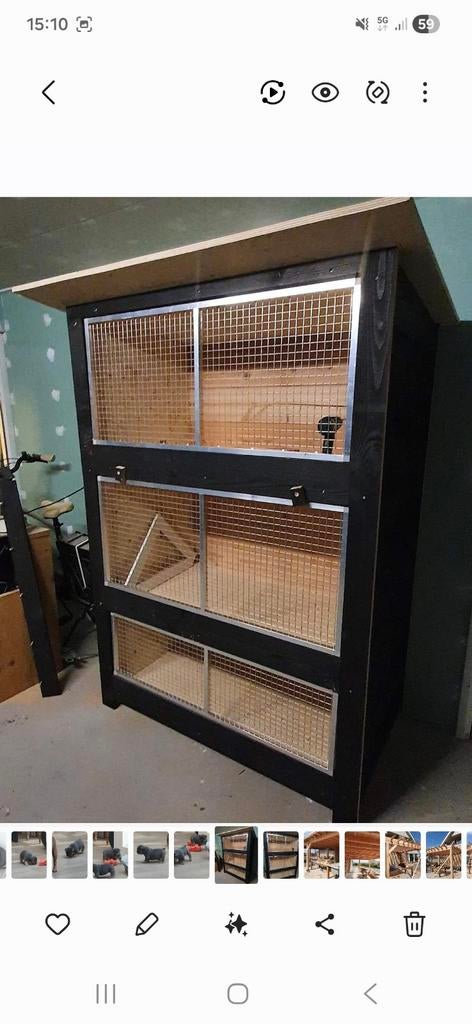 Konijnen hok, Dieren en Toebehoren, Ophalen, Zo goed als nieuw, Hout, Volière