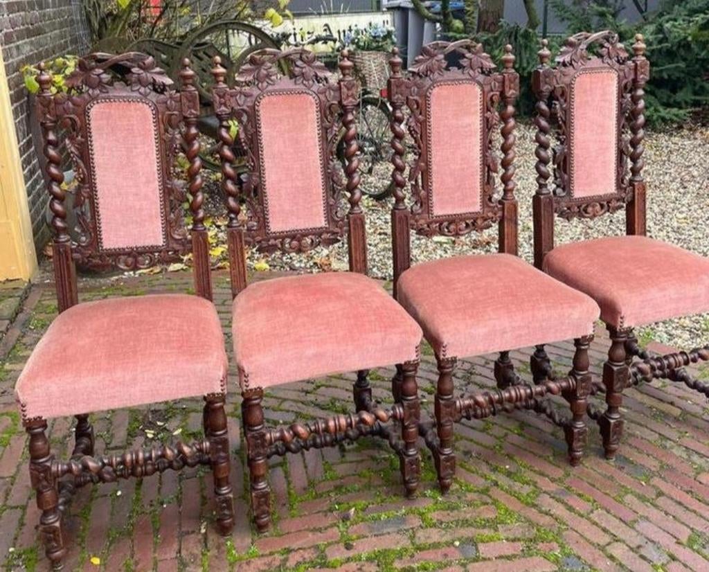 4 barokstoelen, Antiek en Kunst, Antiek | Meubels | Stoelen en Banken, Ophalen