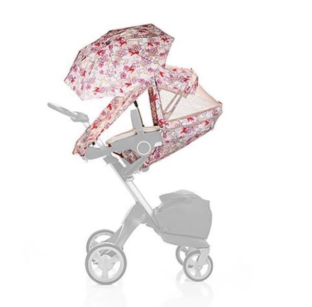 Stokke Xplory Summerkit Bekleding Set Pink Pixel, Ophalen of Verzenden, Zo goed als nieuw, Zonnekap, Info@dekoningkinderwagens.nl