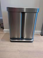 Simplehuman Pedaalemmer RVS - 24+34 Liter - Nieuw, Huis en Inrichting, Ophalen, Met pedaal, 50 tot 75 cm, Nieuw