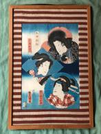 Japanse houtsnede in lijst Utagawa Kunisada, Antiek en Kunst, Kunst | Niet-Westerse kunst, Ophalen