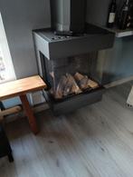 Moderne vrijstaande gashaard met glazen ombouw, Ophalen, Zo goed als nieuw, Inbouwhaard, Gashaard