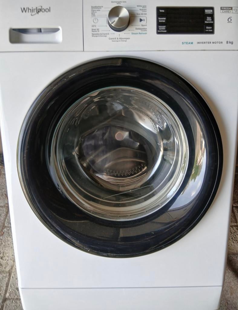 Whirlpool wasmachine, Witgoed en Apparatuur, Wasmachines, Zo goed als nieuw, 6 tot 8 kg, 85 tot 90 cm, 1200 tot 1600 toeren, Ophalen