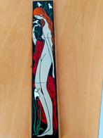 Vintage Tegelplateau  met 3 tegels, Antiek en Kunst, Ophalen of Verzenden