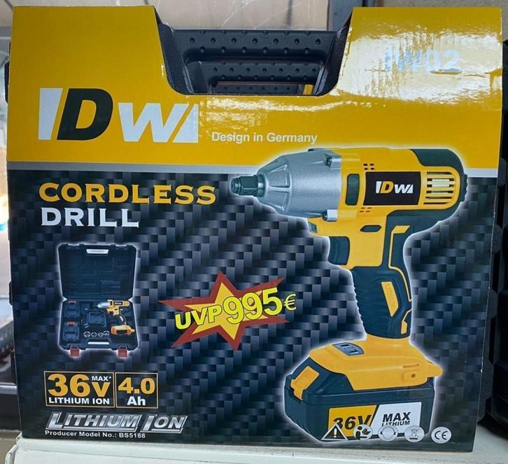 Slagmoersleutel Accu.   Nieuw, Auto diversen, Autogereedschap, Nieuw, Ophalen of Verzenden