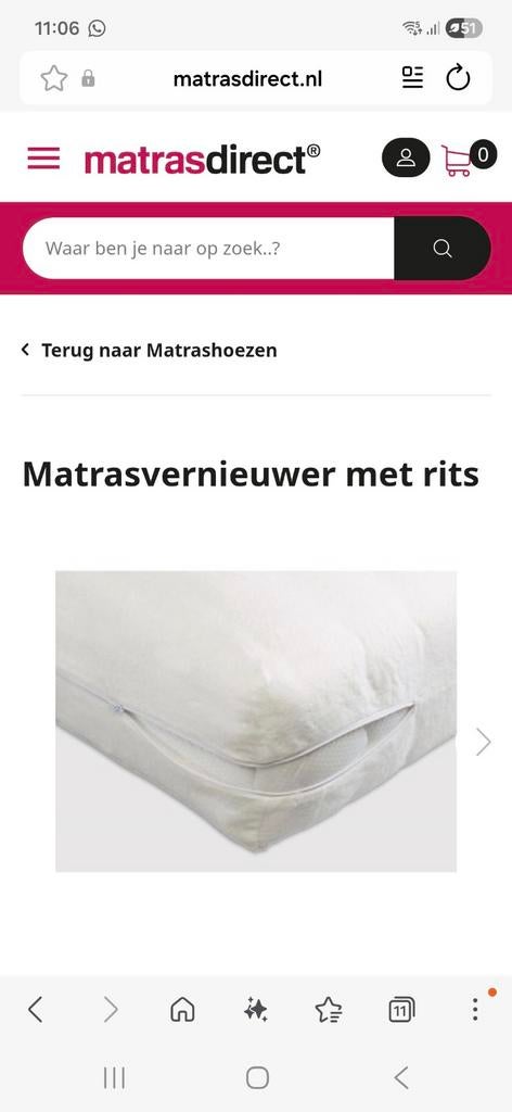 Nieuwe matras hoes 130x200 - Matrasvernieuwer met rits, Huis en Inrichting, Slaapkamer | Beddengoed, Ophalen of Verzenden, Nieuw