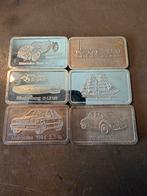6x 1 ounce Degussa baartjes 999 zilver, Ophalen of Verzenden, Zilver