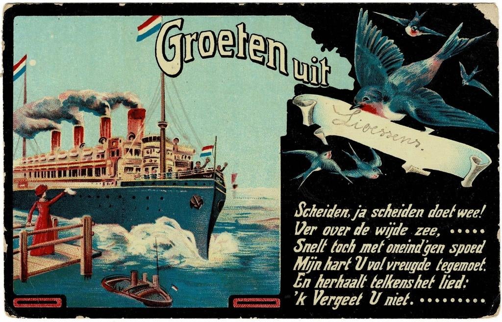 Lioessens - Groeten uit - rijmpje - 1919, Verzenden, Voor 1920, Friesland