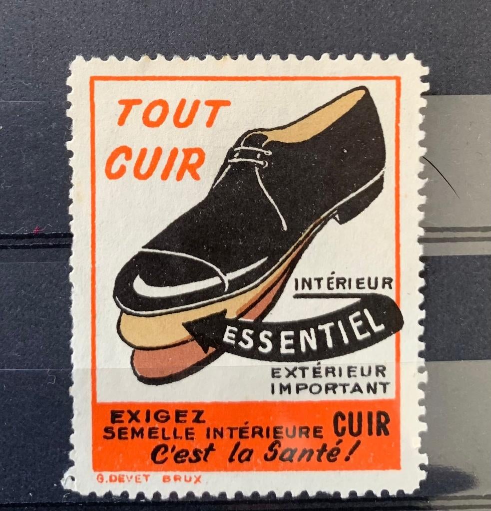 Sluitzegel Frankrijk schoenen zolen leer, Verzenden, Postfris