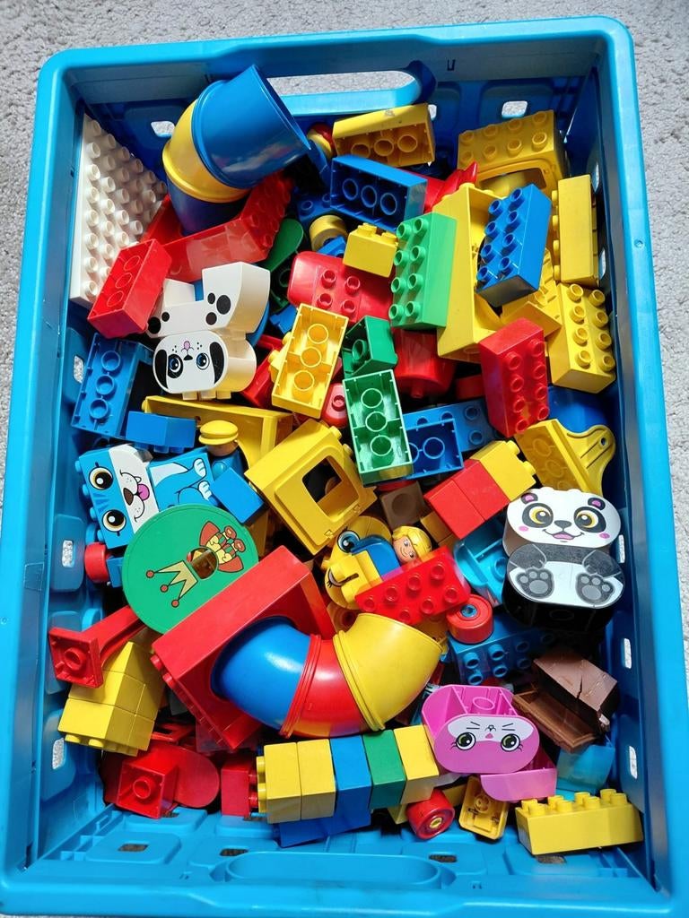 Krat vol met Duplo, Kinderen en Baby's, Speelgoed | Duplo en Lego, Ophalen, Gebruikt, Losse stenen, Duplo