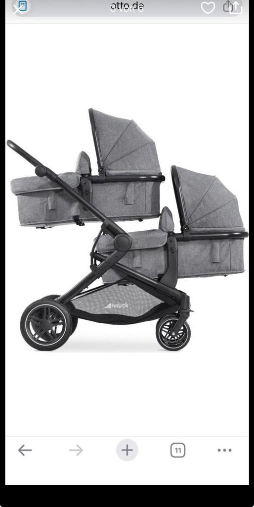 Hauck Atlantic Twin tweeling- en broertjeskinderwagen, Ophalen of Verzenden, Zo goed als nieuw, Overige merken