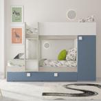 Lio Mineo stapelbed met kast en slaaplade - 90x190 - Witgren