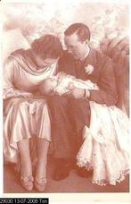 Ansichtkaart	Juliana & Bernhard 	met Beatrix, Verzenden, 1960 tot 1980, Ongelopen, Sterren en Beroemdheden